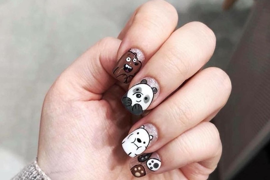 Mẫu nail các chú gấu ấn tượng